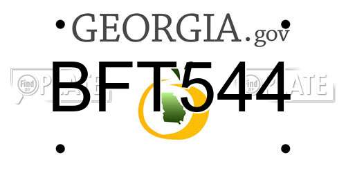 BFT544 Georgia License Plate