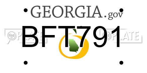 BFT791 Georgia License Plate