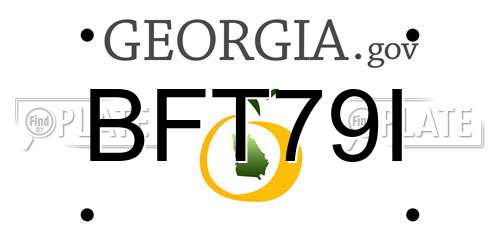 BFT79I Georgia License Plate