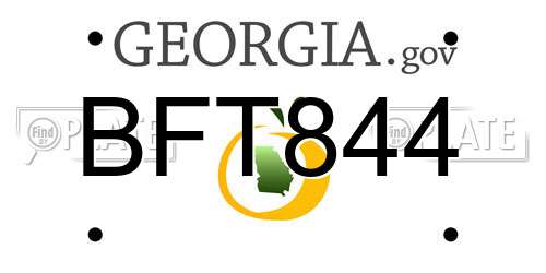 BFT844 Georgia License Plate