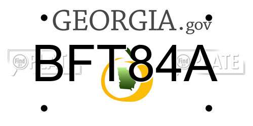 BFT84A Georgia License Plate