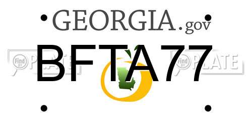 BFTA77 Georgia License Plate
