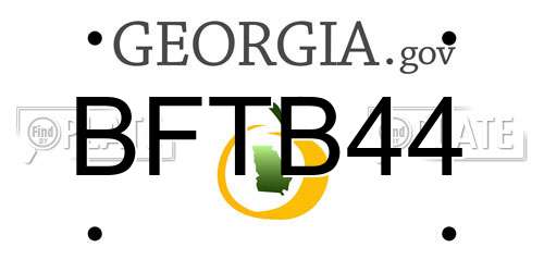 BFTB44 Georgia License Plate