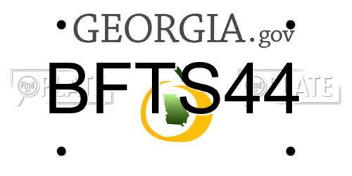 BFTS44 Georgia License Plate