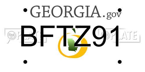 BFTZ91 Georgia License Plate