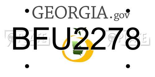 BFU2278 Georgia License Plate