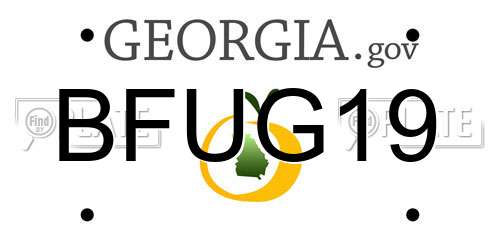 BFUG19 Georgia License Plate