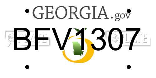 BFV1307 Georgia License Plate