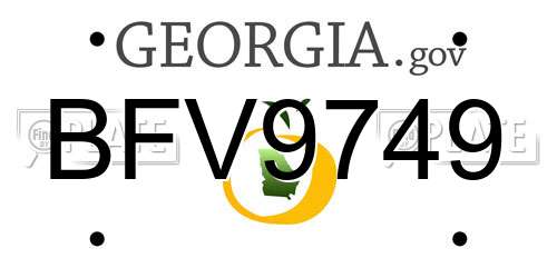 BFV9749 Georgia License Plate