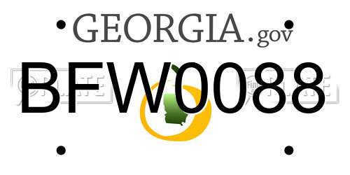 BFW0088 Georgia License Plate