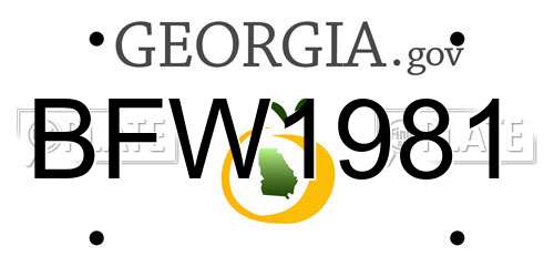 BFW1981 Georgia License Plate