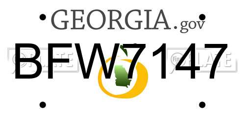BFW7147 Georgia License Plate
