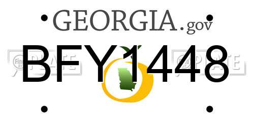 BFY1448 Georgia License Plate