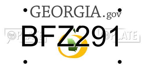 BFZ291 Georgia License Plate