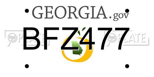 BFZ477 Georgia License Plate