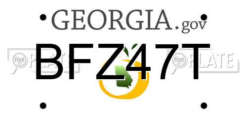 BFZ47T Georgia License Plate