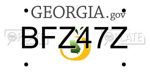 BFZ47Z Georgia License Plate