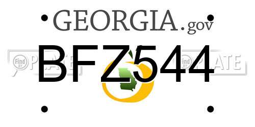 BFZ544 Georgia License Plate