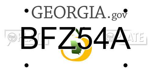 BFZ54A Georgia License Plate