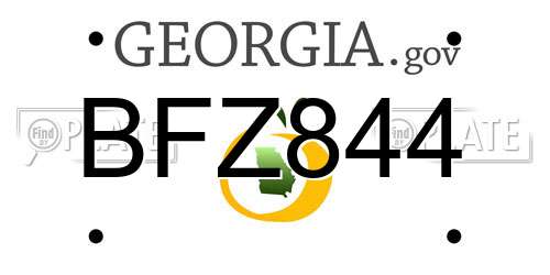 BFZ844 Georgia License Plate