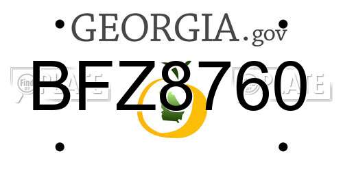 BFZ8760 Georgia License Plate