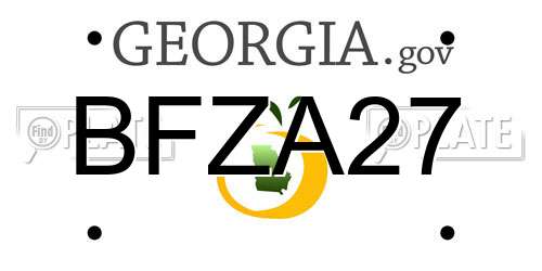 BFZA27 Georgia License Plate
