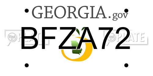 BFZA72 Georgia License Plate