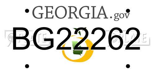 BG22262 Georgia License Plate