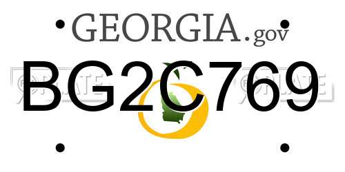 BG2C769 Georgia License Plate