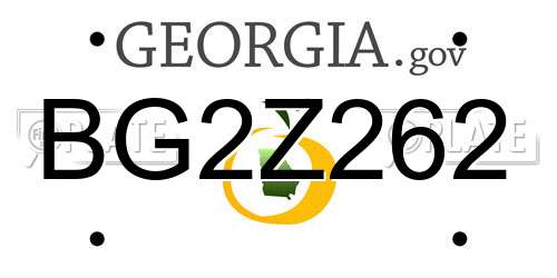 BG2Z262 Georgia License Plate