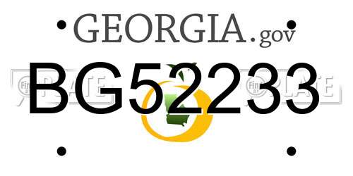 BG52233 Georgia License Plate