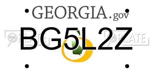 BG5L2Z Georgia License Plate