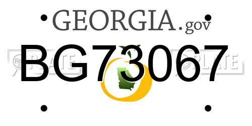 BG73067 Georgia License Plate