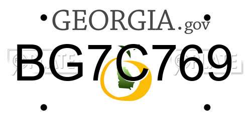BG7C769 Georgia License Plate