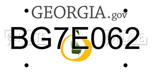 BG7E062 Georgia License Plate
