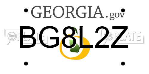 BG8L2Z Georgia License Plate