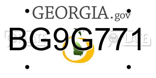 BG9G771 Georgia License Plate