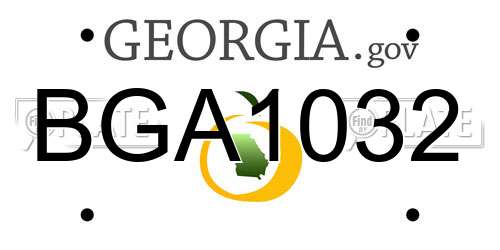 BGA1032 Georgia License Plate
