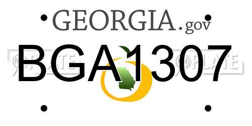 BGA1307 Georgia License Plate