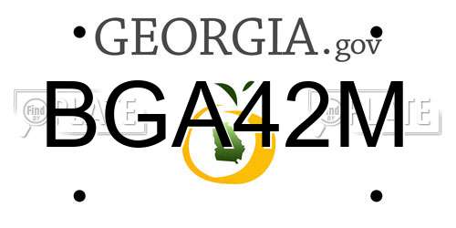 BGA42M Georgia License Plate