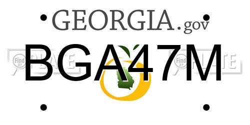 BGA47M Georgia License Plate