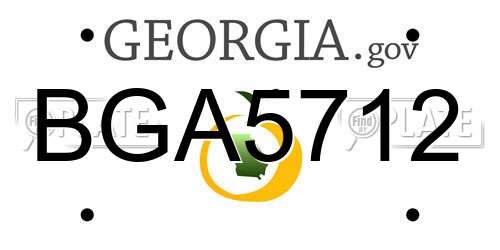 BGA5712 Georgia License Plate