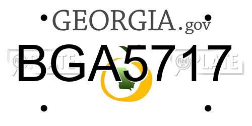 BGA5717 Georgia License Plate