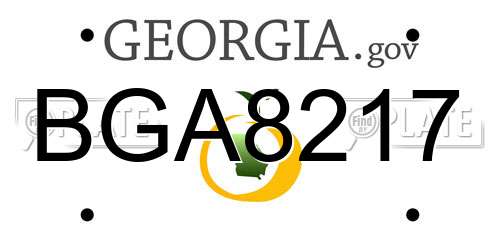 BGA8217 Georgia License Plate