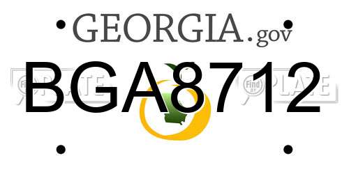 BGA8712 Georgia License Plate
