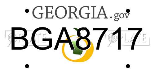 BGA8717 Georgia License Plate