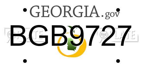 BGB9727 Georgia License Plate