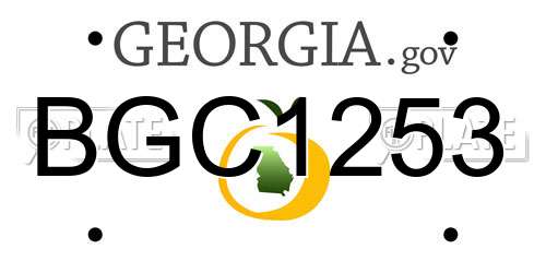 BGC1253 Georgia License Plate