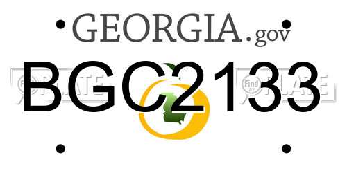 BGC2133 Georgia License Plate