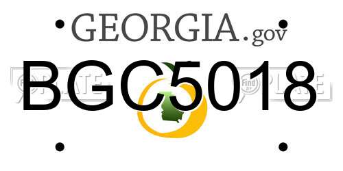 BGC5018 Georgia License Plate